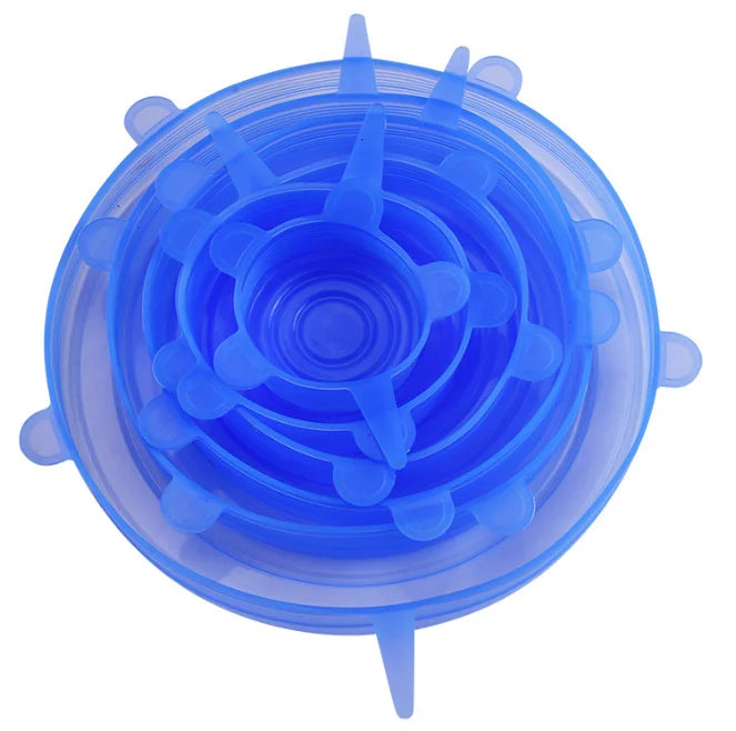 Blue Silicone Food Covers